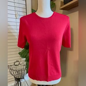 Pendleton Short Sleeve Crewneck Top in Bright Pink